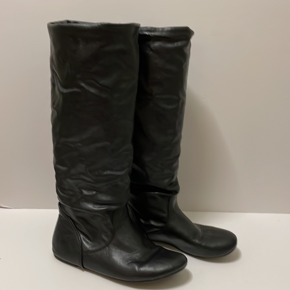 Women's Classic Round Toe Slouchy Booties Casual Slip On Fall Winter Long Boots - Picture 7 of 16